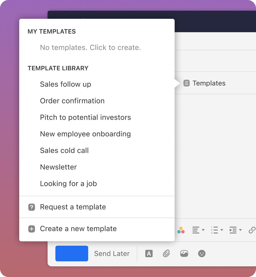 Timesaving templates